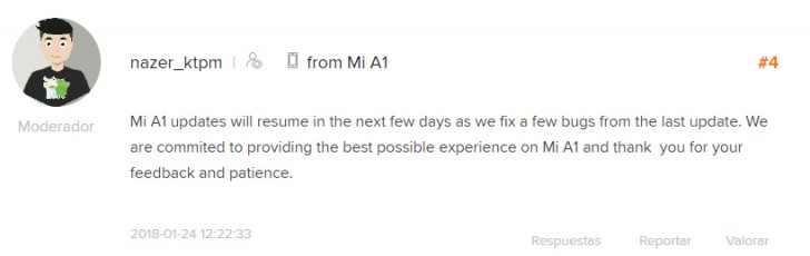 Обновление Xiaomi Mi A1 до Android Oreo снова приостановлено