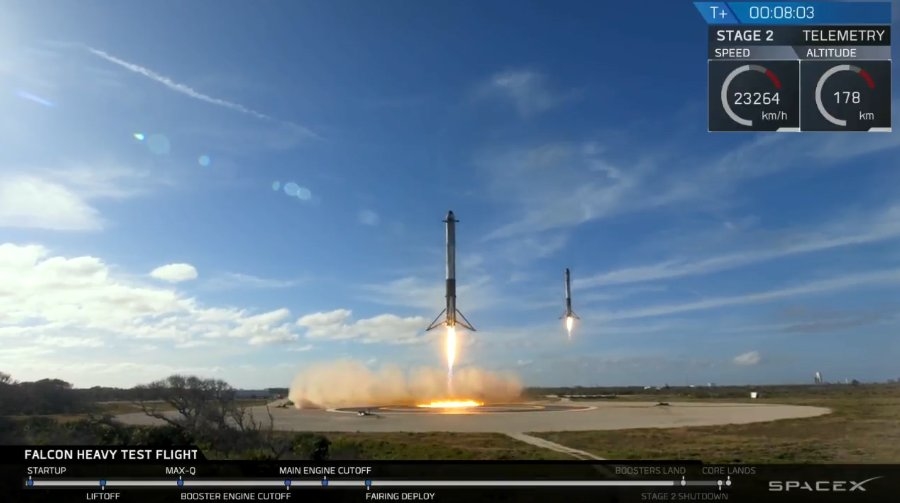 Илон Маск подтвердил, что сегодня при запуске Falcon Heavy был потерян центральный ускоритель