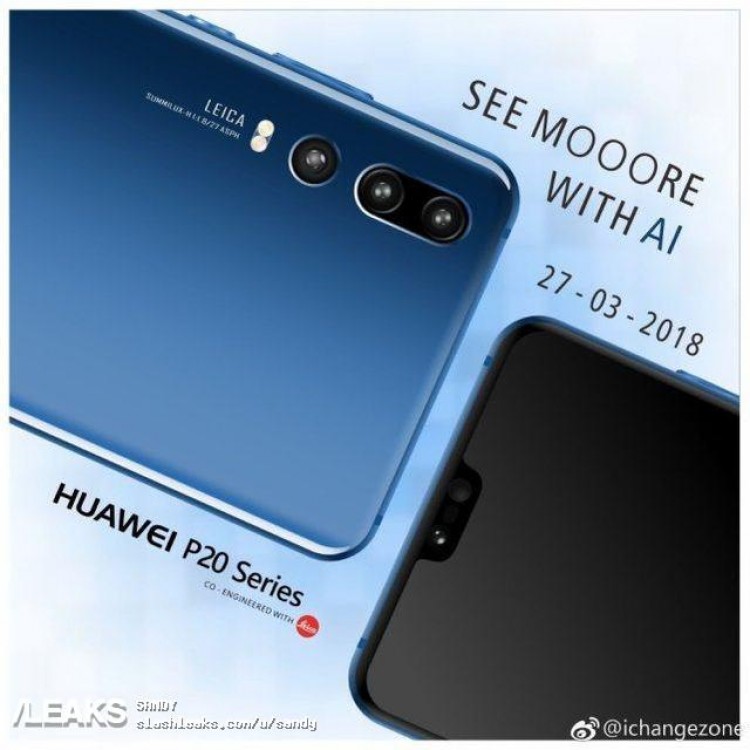 Huawei P20 показали на рекламном плакате