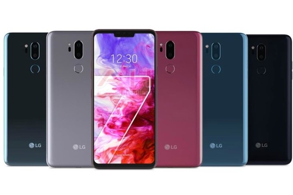 LG G7 ThinQ на пресс-изображении в пяти расцветках