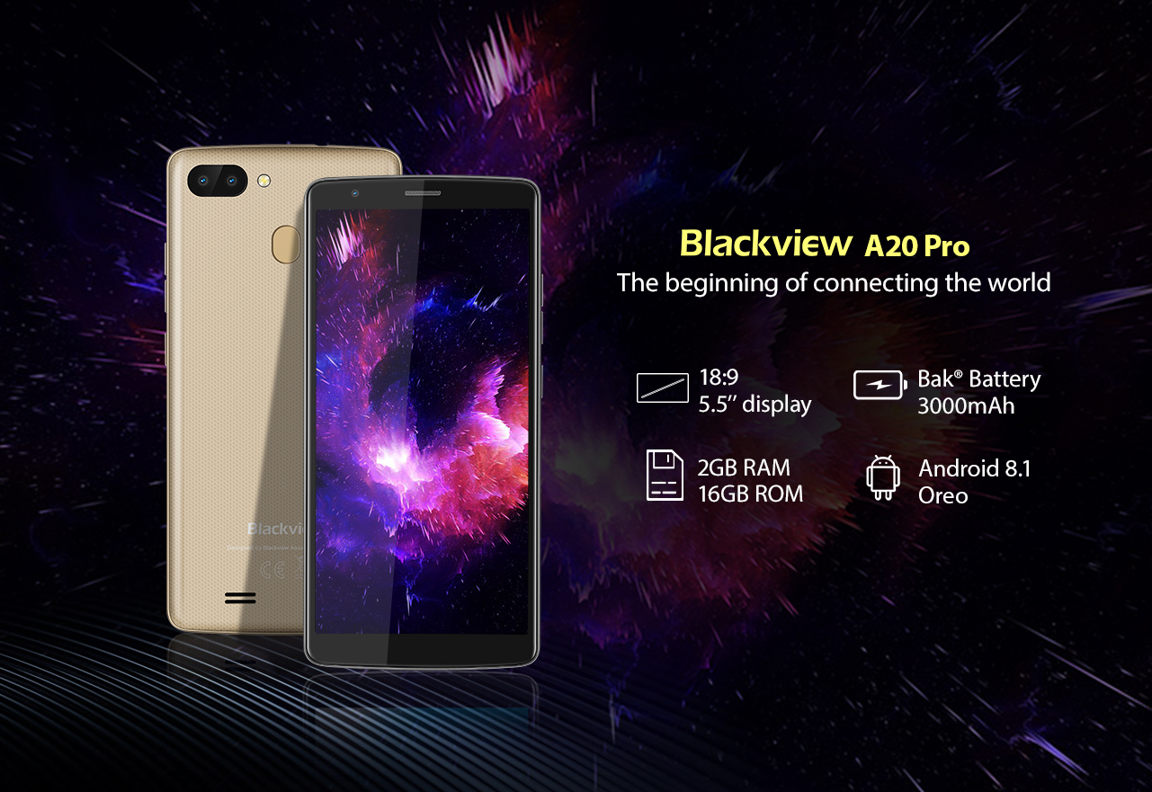 Вышел бюджетный Blackview A20 Pro с Android 8.1 Oreo
