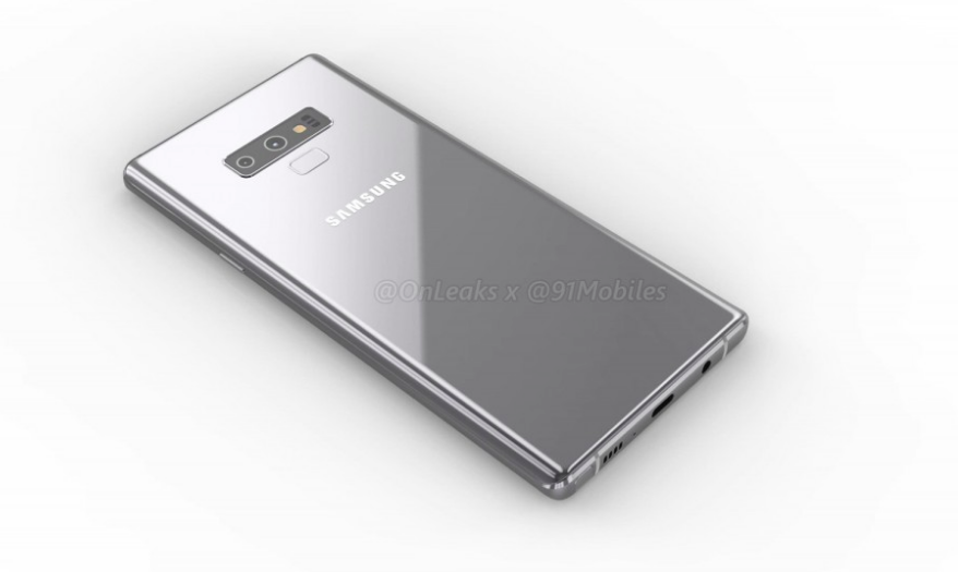 Samsung Galaxy Note 9 показали со всех сторон на 3D-рендере