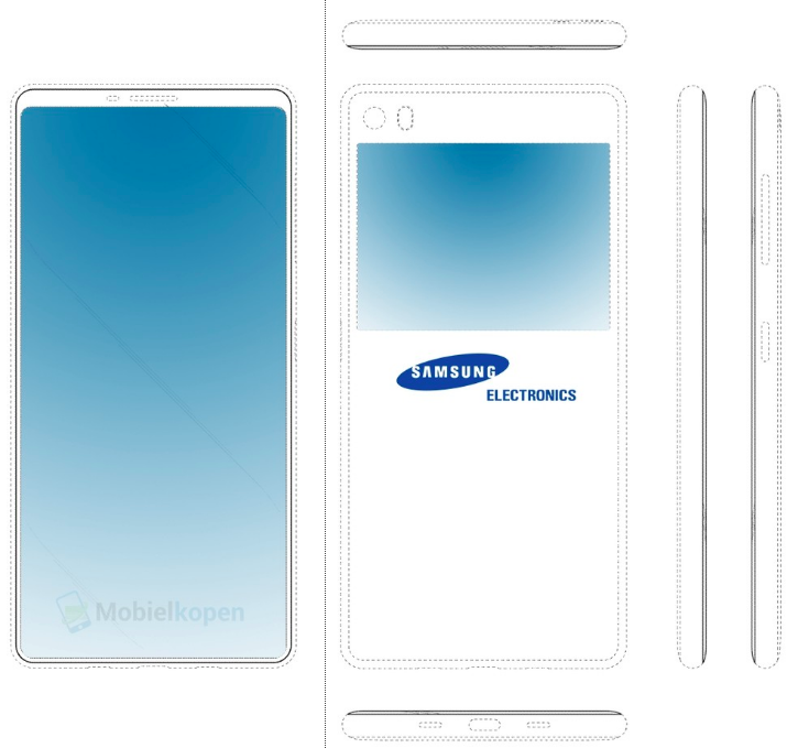 Samsung патентует безрамочный смартфон с двумя дисплеями