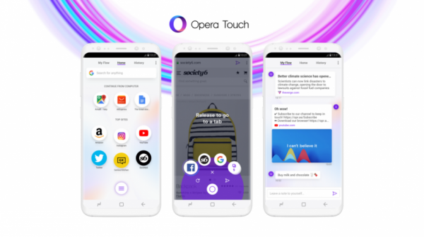 Мобильным браузером Opera Touch можно будет управлять одной рукой